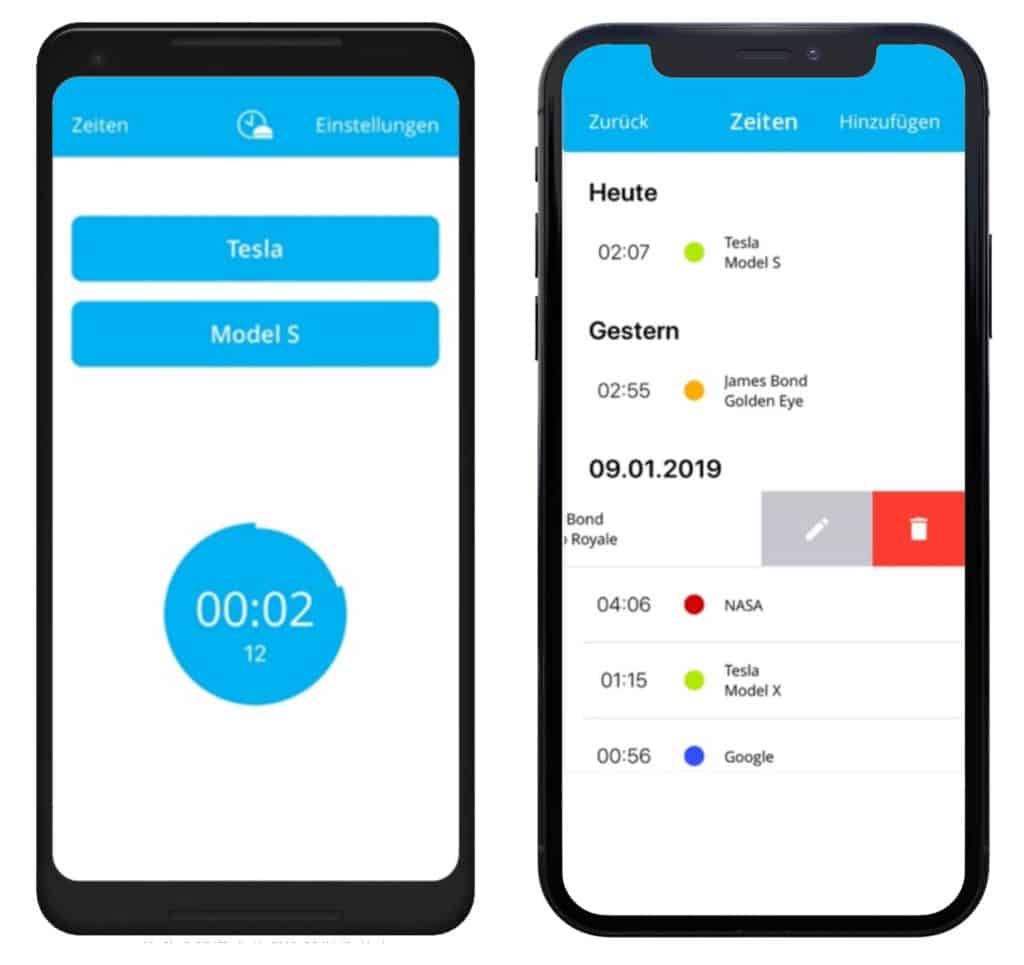 timeBuzzer - android and iOs Mockup