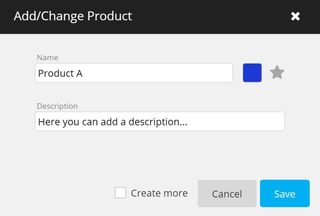 timeBuzzer - add or change products as a production