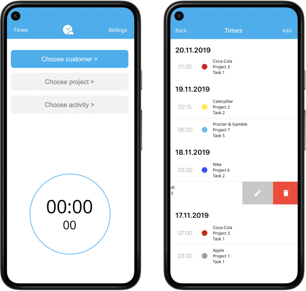 timeBuzzer - Mobile time tracking app for Android